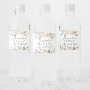 Pour Bouteilles D'eau Douce Étiquette de Mariage Florale Rose Personnali