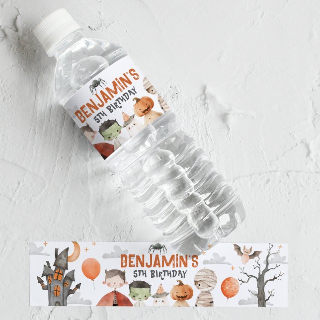 Pour Bouteilles D'eau Éffrayant Halloween fête d'anniversaire Étiquette  (Créateur téléchargé)