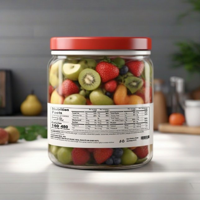 Pour Bouteilles D'eau Étiquette alimentaire à double colonne Faits nutri (Créateur téléchargé)