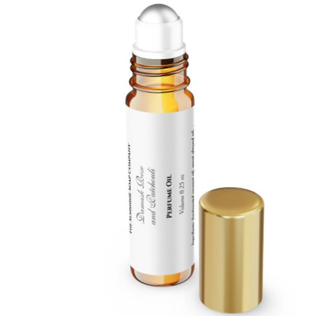 Pour Bouteilles D'eau Étiquette classique à rouleaux de parfum blanc (Créateur téléchargé)