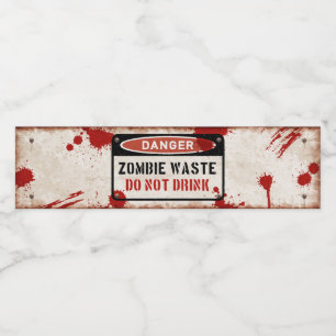Pour Bouteilles D'eau Étiquette de bouteille Zombie avec panneau de dang