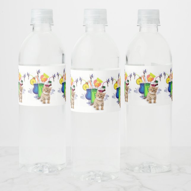 Pour Bouteilles D'eau Étiquette de nourriture et de boissons Set Kitten (Bouteilles)