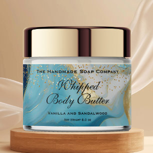 Pour Bouteilles D'eau Étiquette de pot de beurre corporel fouetté bleu p