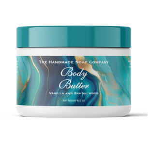 Pour Bouteilles D'eau Étiquette de pot de beurre corporel - Marbre bleu