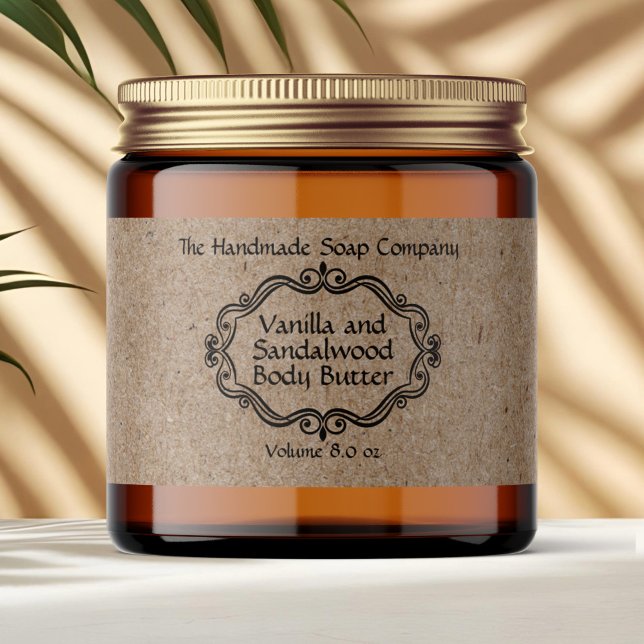 Pour Bouteilles D'eau Étiquette de pot de cosmétiques en papier kraft av (Créateur téléchargé)