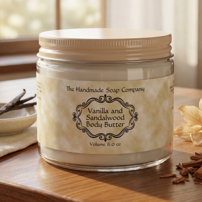 Pour Bouteilles D'eau Étiquette de pot de cosmétiques en parchemin bronz (Créateur téléchargé)