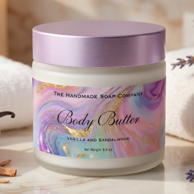 Pour Bouteilles D'eau Étiquette de pot de cosmétiques holographique or (Créateur téléchargé)