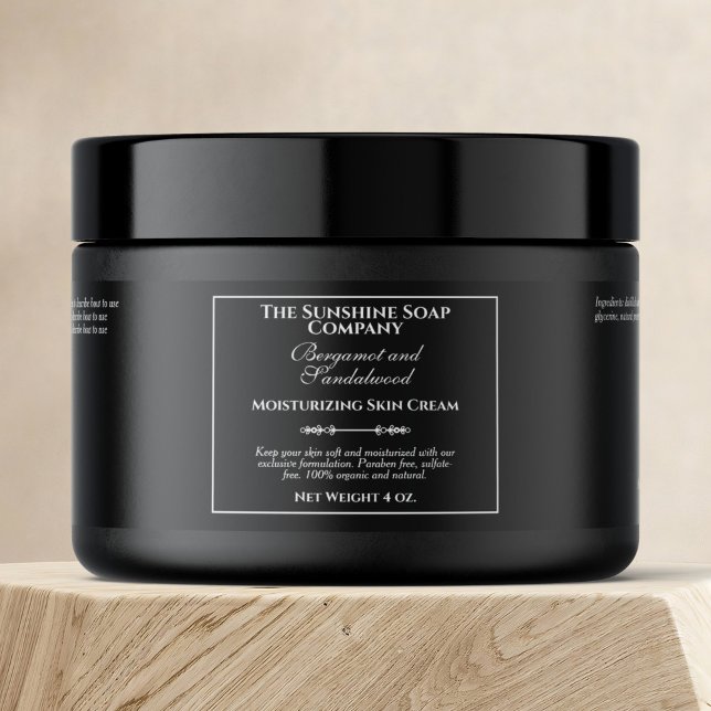Pour Bouteilles D'eau Étiquette de pot de cosmétiques noir de style vint (Créateur téléchargé)