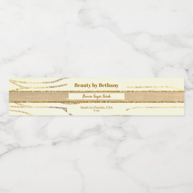 Pour Bouteilles D'eau Étiquette de produit Spa de feuille d'or moderne (Étiquettes simples)