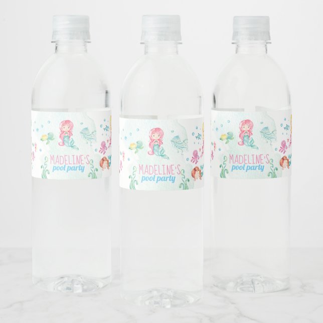 Pour Bouteilles D'eau Étiquette du parti de la sirène, sirène (Bouteilles)