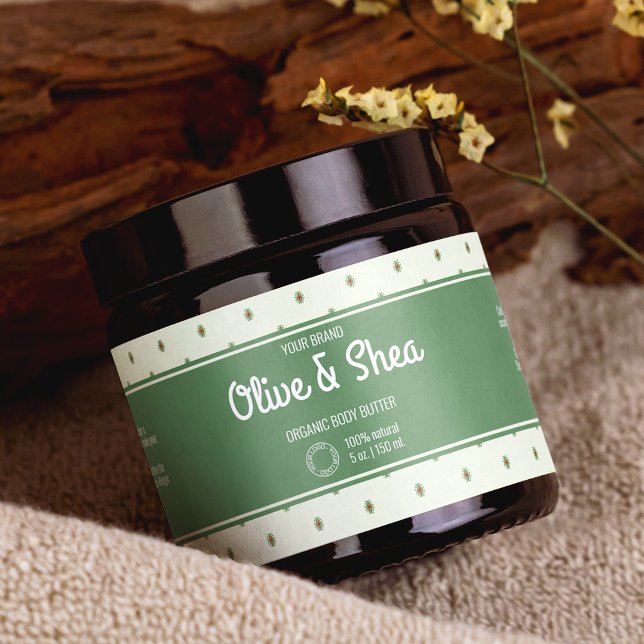 Pour Bouteilles D'eau Étiquette Retro Green Cosmetics Jar Wrap Around (Créateur téléchargé)