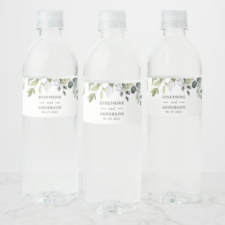 Pour Bouteilles D'eau Eucalyptus Mariage Réception Étiquette bouteille d