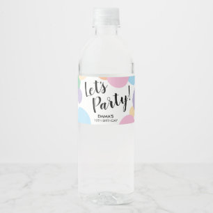 Pour Bouteilles D'eau Faisons la fête Rainbow Confetti Étiquette bouteil