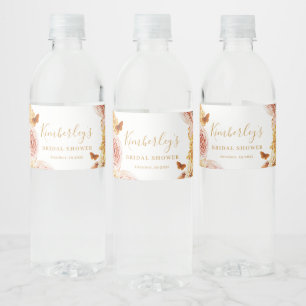Pour Bouteilles D'eau Fête des mariées florale d'automne Étiquette boute