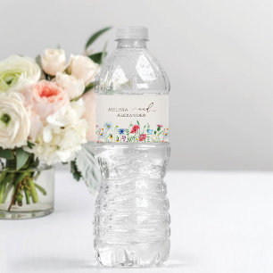 Pour Bouteilles D'eau Fleur sauvage Boho Garden Étiquette bouteille d'ea