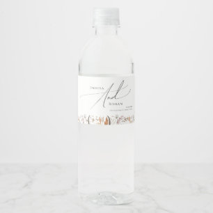 Pour Bouteilles D'eau Fleur sauvage d'automne Boho Étiquette de boutei