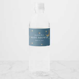 Pour Bouteilles D'eau Gold Stars & Moon Baby shower Étiquette de bouteil