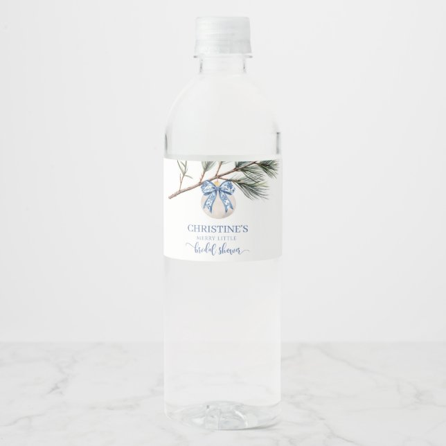 Pour Bouteilles D'eau Hiver Chinoiserie Bow Fête des mariées Étiquette b (Devant)