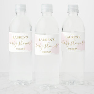 Pour Bouteilles D'eau Jeu de Étiquette de boissons de Baby shower rose n