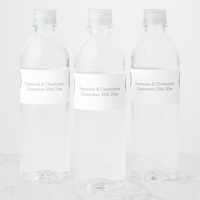 Pour Bouteilles D'eau Mariage Bouteille Étiquette Coeurs d'argent (Bouteilles)