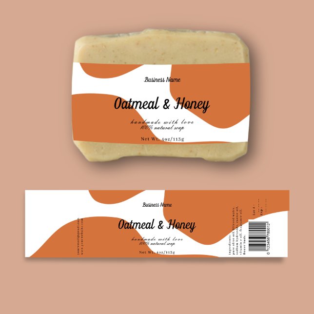 Pour Bouteilles D'eau Moderne Pastel Burnt Orange Soap Étiquette Design (Créateur téléchargé)