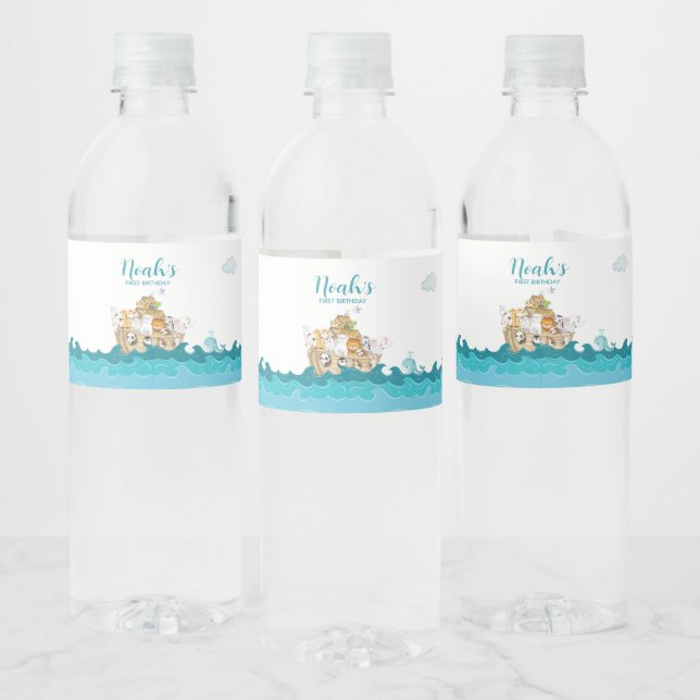Pour Bouteilles D'eau Noah's Ark Birthday Water Bottle étiquette (Bouteilles)