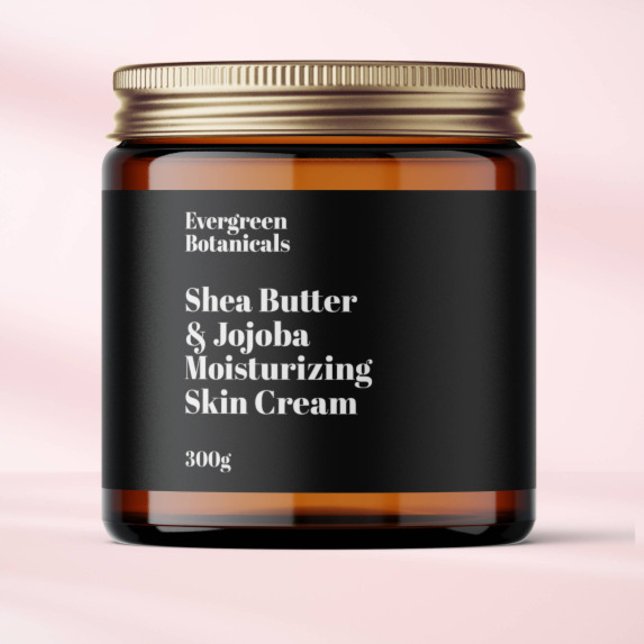 Pour Bouteilles D'eau Noir moderne cosmétique imperméable étiquette (Créateur téléchargé)