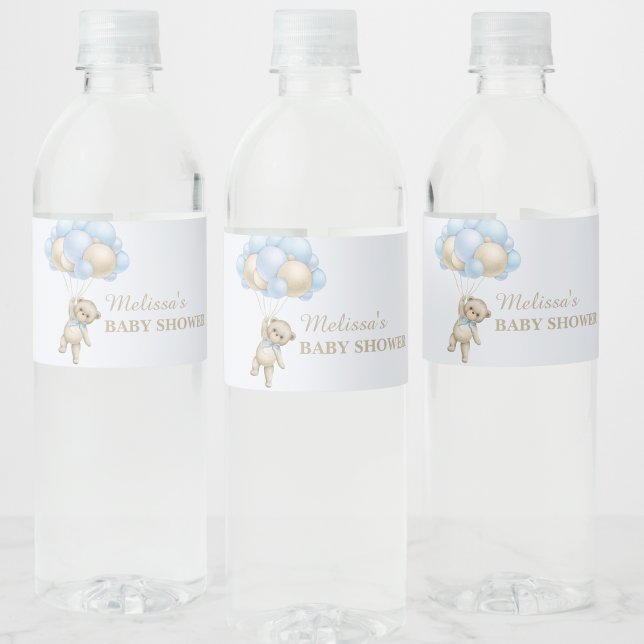 Pour Bouteilles D'eau On peut attendre le bleu ballon étiquette bouteill (Créateur téléchargé)