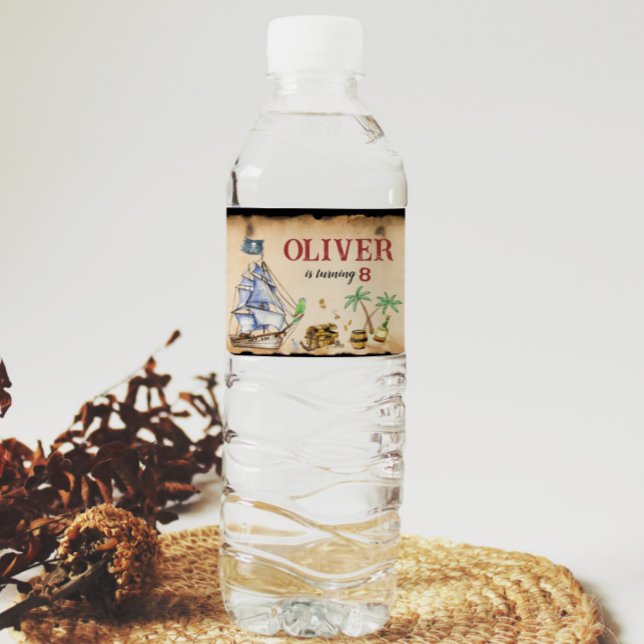 Pour Bouteilles D'eau Pirate Bird'Anniversaire Étiquette de bouteille d' (Créateur téléchargé)