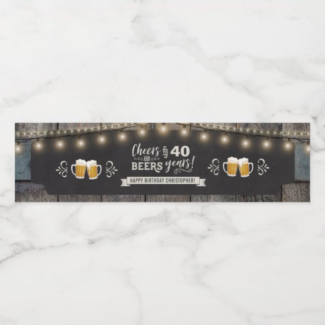 Pour Bouteilles D'eau Salutations et bières Anniversaire Étiquette boute (Étiquettes simples)