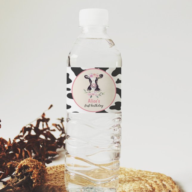 Pour Bouteilles D'eau Vache Anniversaire Fête Étiquette de bouteille d'e (Créateur téléchargé)