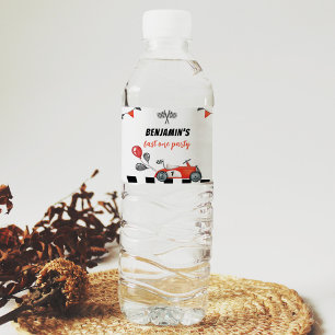 Pour Bouteilles D'eau Voiture de course vintage Anniversaire Étiquette b