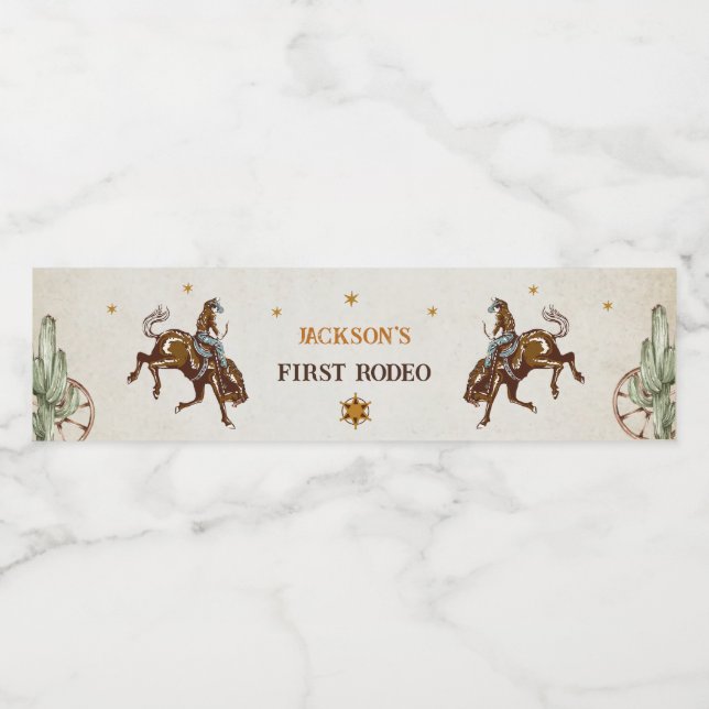 Pour Bouteilles D'eau Western Rustic Birthday Party Étiquette de bouteil (Étiquettes simples)