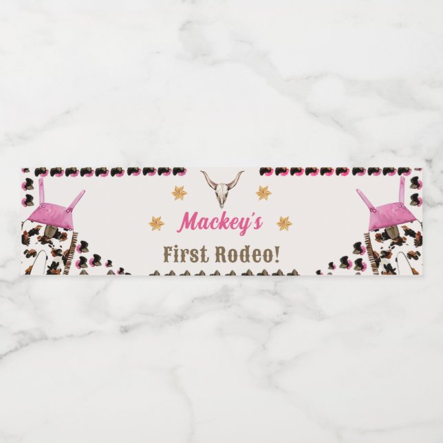 Pour Bouteilles D'eau Western Rustic Birthday Party Étiquette de bouteil (Étiquettes simples)