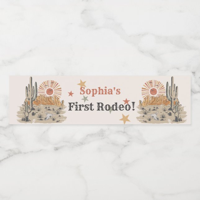 Pour Bouteilles D'eau Wild West Cowboy fête d'anniversaire Étiquette de  (Étiquettes simples)