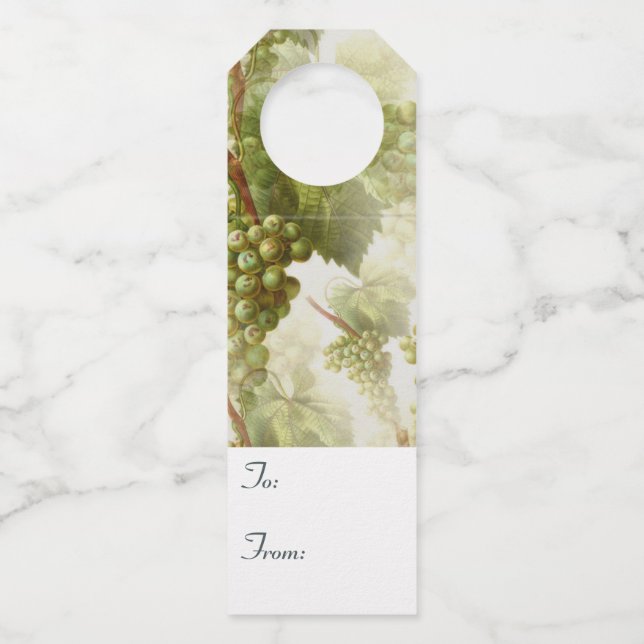 Pour Bouteilles Étiquettes de cadeaux de et vers les raisins verts (Devant)