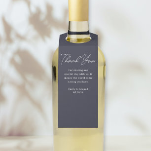 Pour Bouteilles Étiquettes de mariage modernes bleu marine foncé p