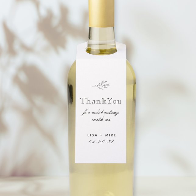 Pour Bouteilles Étiquettes de remerciement de mariage en art en li (Créateur téléchargé)