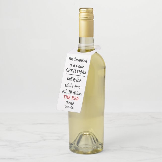 Pour Bouteilles Étiquettes de vin avec humour de Noël (Incliné)