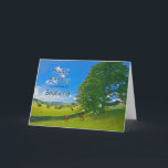 Pour Boyfriend, un paysage pastoral carte d'annive<br><div class="desc">Un tableau tranquille montrant les champs de ferme à la campagne. Les chevaux et les moutons broutent paisiblement sous un arbre. le soleil sente d'un ciel bleu avec des nuages blancs moelleux. La photo est celle du Lake District au Royaume-Uni. Copyright Norma Cornes</div>