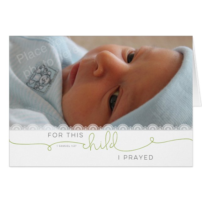 Pour cet enfant, j'ai prié - 1 Samuel 1:27 (Devant horizontal)