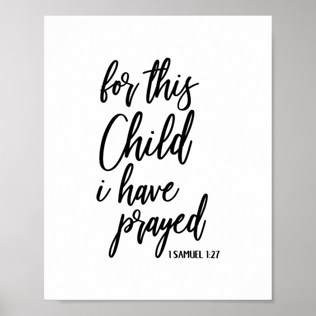 Pour cet enfant j'ai prié Impression chrétienne (Devant)