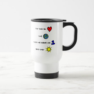 Pour Dieu ainsi aimé la tasse chrétienne de voyage