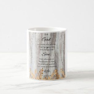 Pour Dieu Bois Fleur Or Bible Verse Café Mug