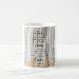 Pour Dieu Bois Fleur Or Bible Verse Café Mug