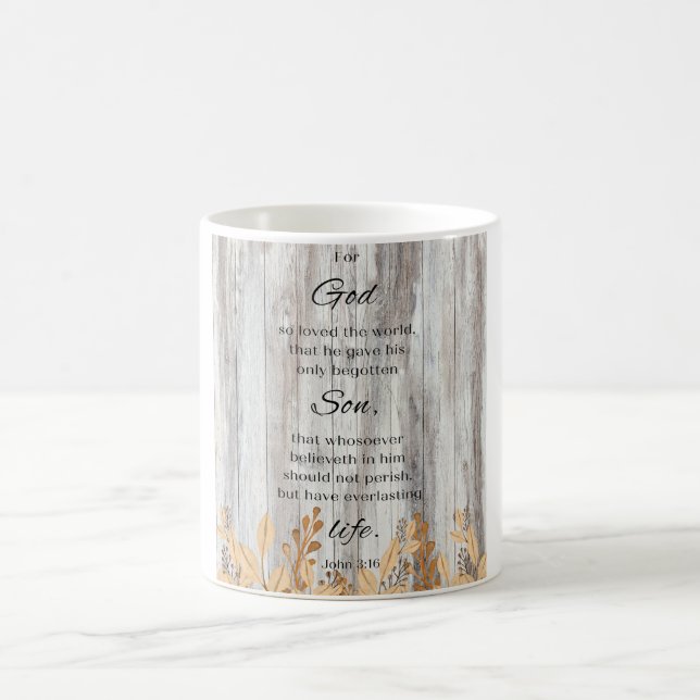 Pour Dieu Bois Fleur Or Bible Verse Café Mug (Centre)