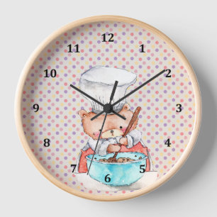 Pour Enfants Ours Faire Des Cookies Horloge Mur