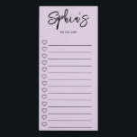 Pour faire la liste Coeurs Brush Script Purple<br><div class="desc">Simple To Do List comporte un nom dans le script de brosse.</div>