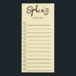 Pour faire Liste Coeurs Brush Script Jaune<br><div class="desc">Simple To Do List comporte un nom dans le script de brosse.</div>