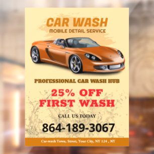 Pour Fenêtre Autocollant de services de lavage de voiture